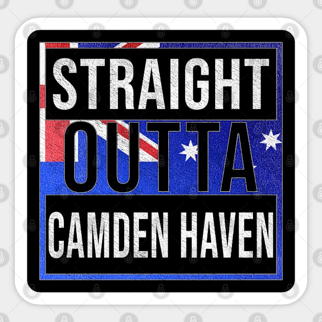 Straight Outta Camden Haven - Gift for Australian From Camden Haven in New South Wales Australia Sticker by Country Flags